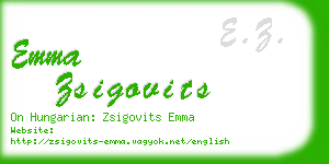 emma zsigovits business card